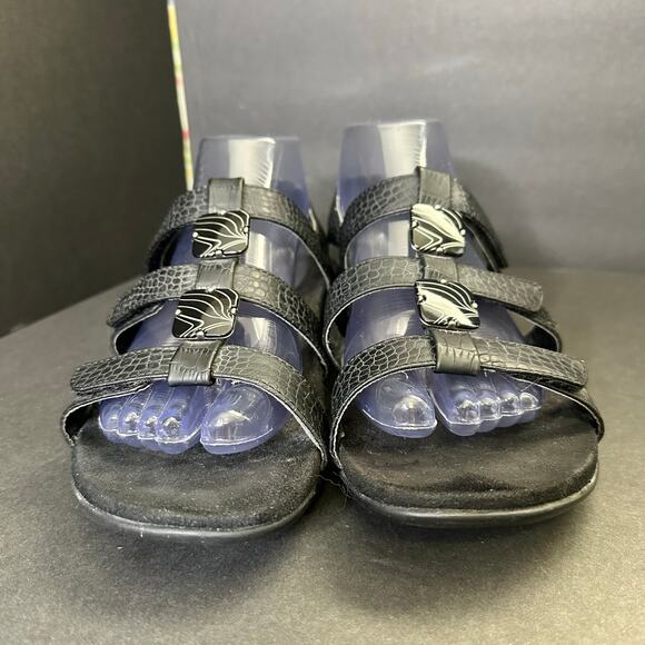 Vionic Womens size 8 Amber Black Comfort Croc Jeweled Strappy Slingback Sandals - Picture 3 of 12